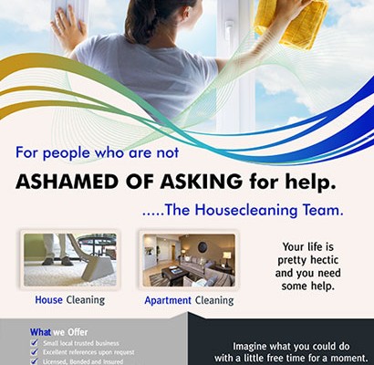 The House Cleaning Team Flyer design and branding